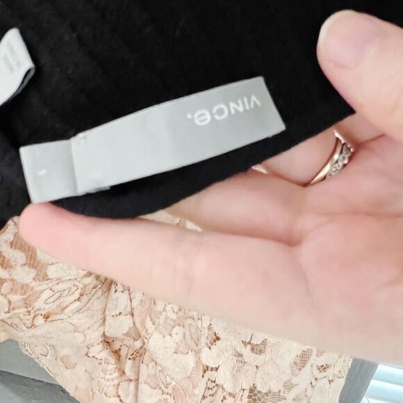 Vince Ribbed Merino Wool Scoop-neck Dress In Black Sz S - Picture 14 of 14